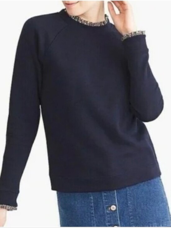 J. Crew Sweaters - J.Crew Woven Ruffle Neck Pullover